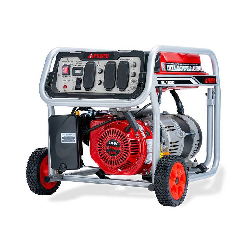 5000 Watt Gasoline Powered Portable Generator Manual Start - A-iPower
