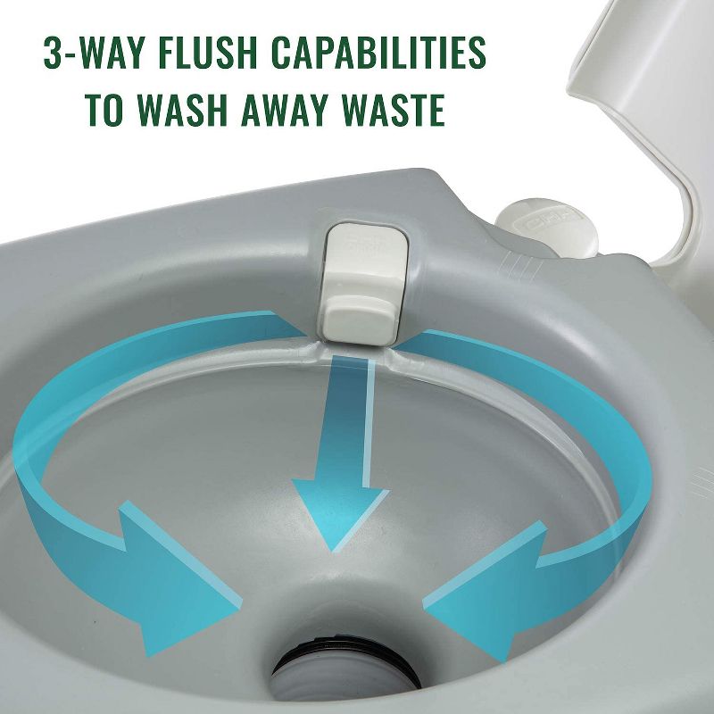 Hike Crew Advanced Portable Outdoor Camping and Travel Toilet &ndash; Adult Porta Potty w/Level Indicator, Rotating Spout, Pressure Valve, 3-Way Pistol Flush &ndash; for RV, Boat or Trailer &ndash; 5.3 Gallon (20L)