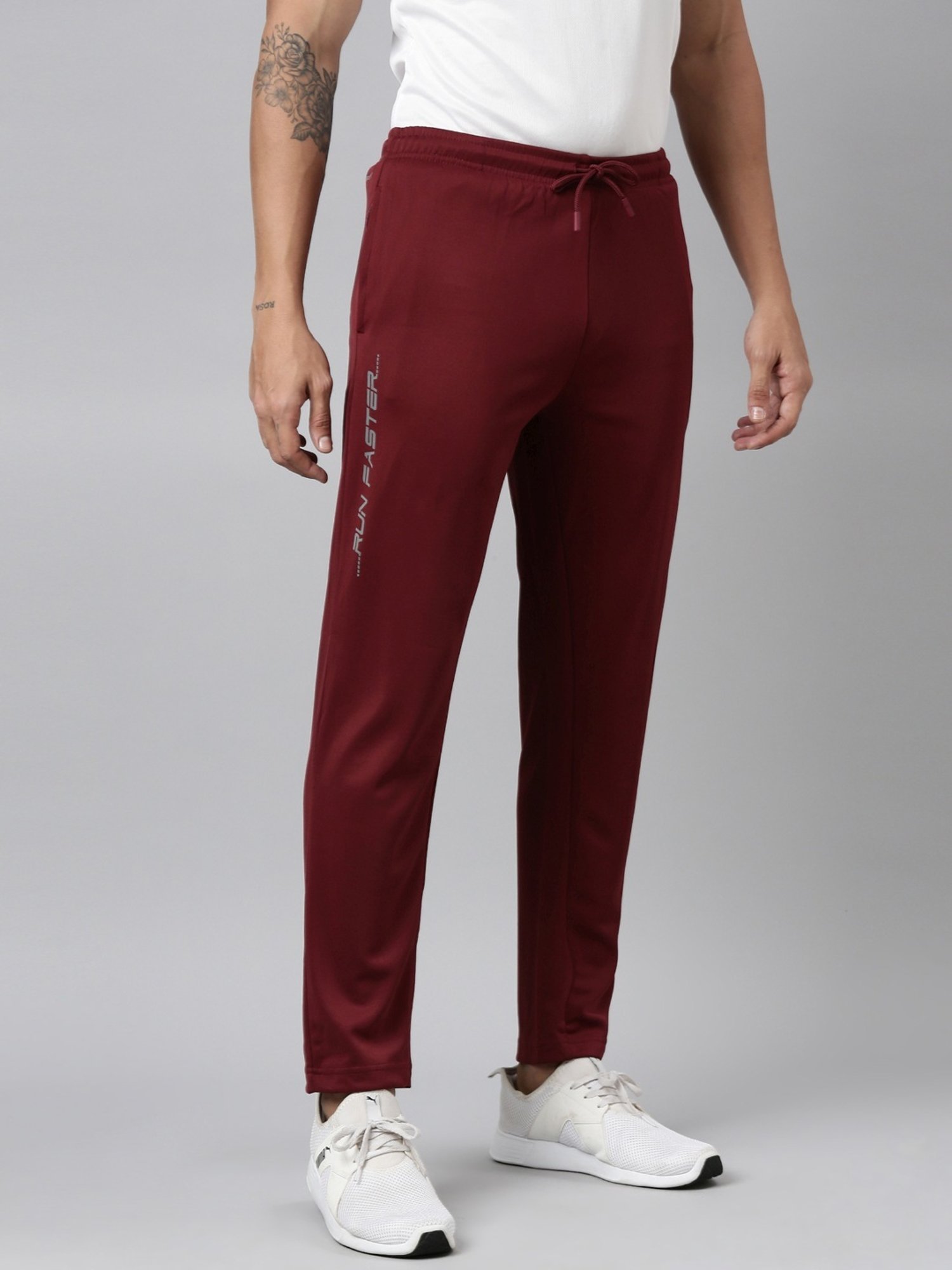 Dixcy Scott Originals Maroon Cotton Regular Fit Sports Trackpants