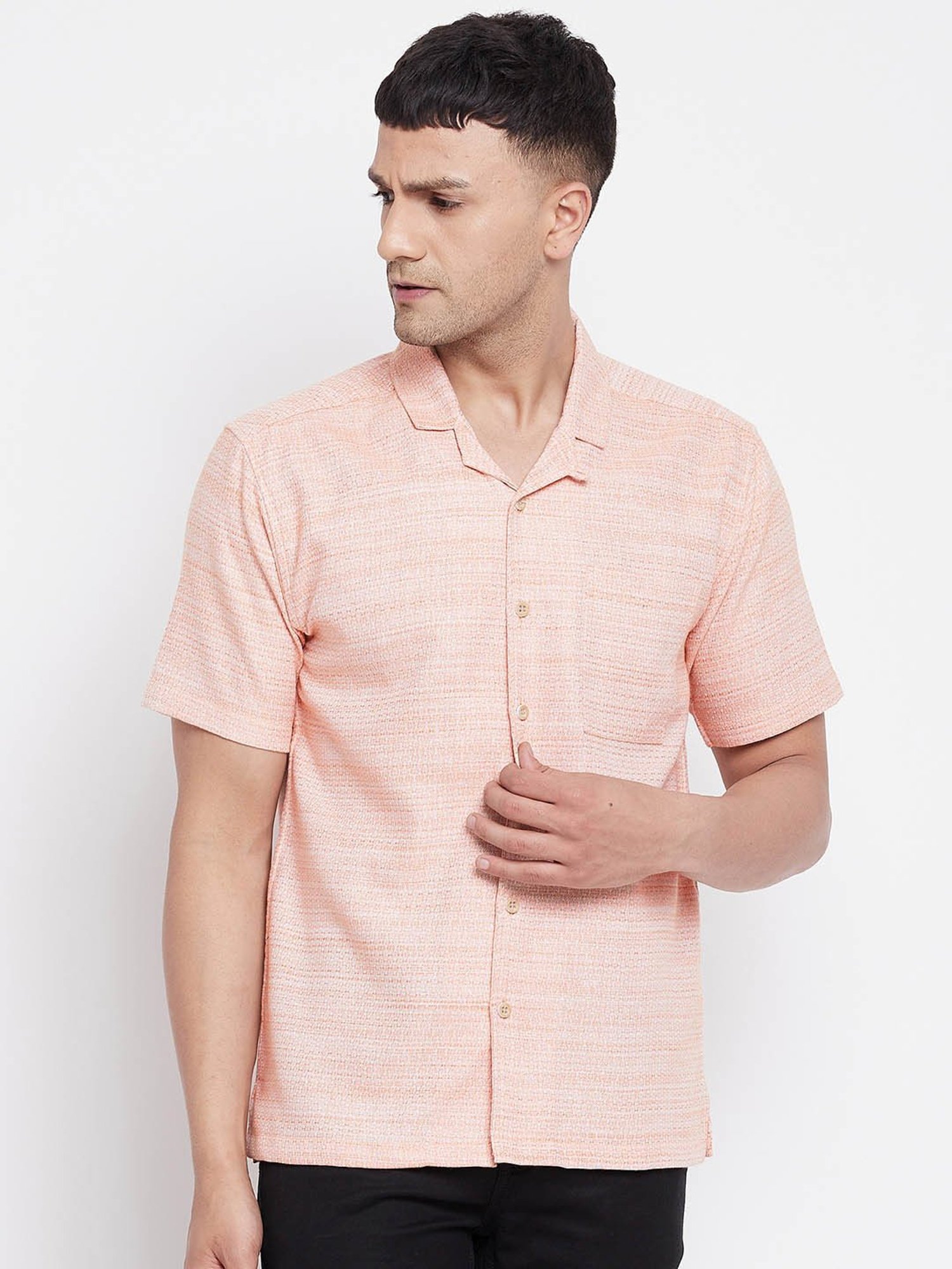 Even Light Orange Regular Fit Shirt