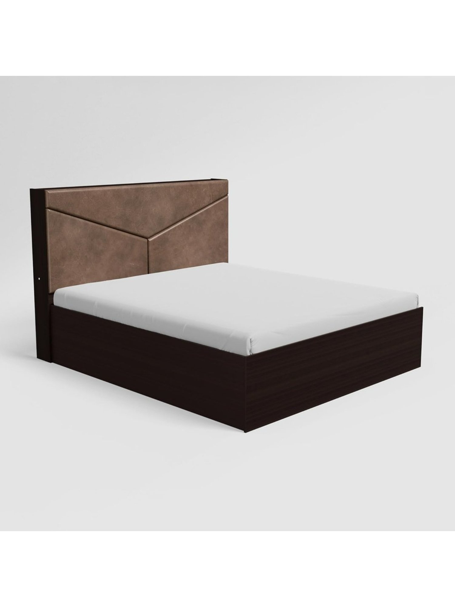 Godrej Interio Glory Morf Brown Engineered Wood Queen Size Bed with Box Storage - 1-Year Warranty