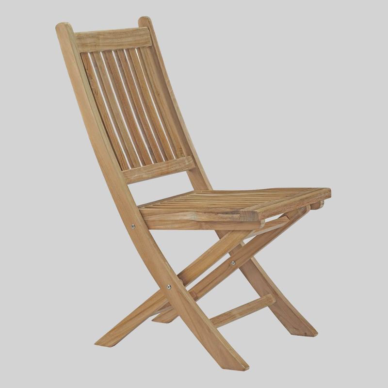 Marina Teak Outdoor Patio Folding Chair - Natural - Modway