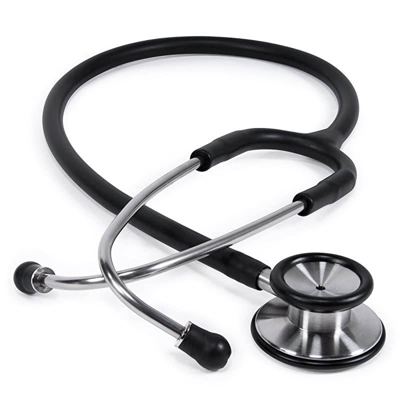 DualHead Stethoscope Classic Design for Routine Physical Assessing Basic Heart and Lung Examinations Black Steel