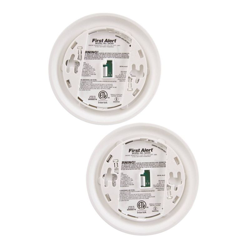 First Alert 2pk SA300CN2 Battery Powered Smoke Detector