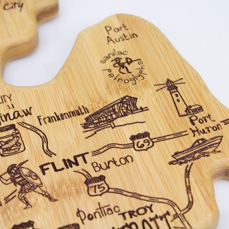 Totally Bamboo Destination Michigan (Mitt) Serving and Cutting Board