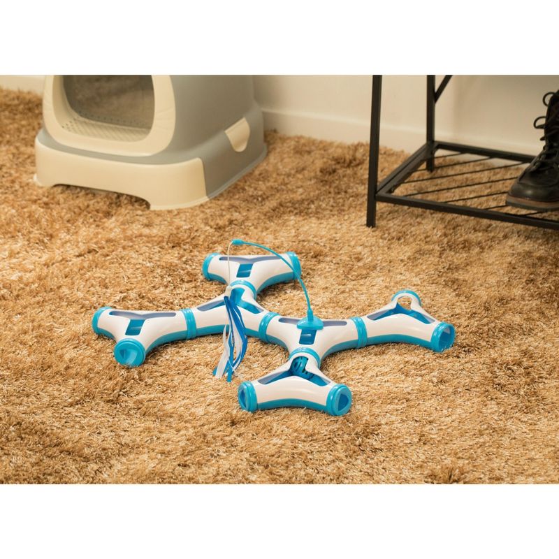 PawsMark Configurable Interactive Cat Toy with Spring Feather Teaser