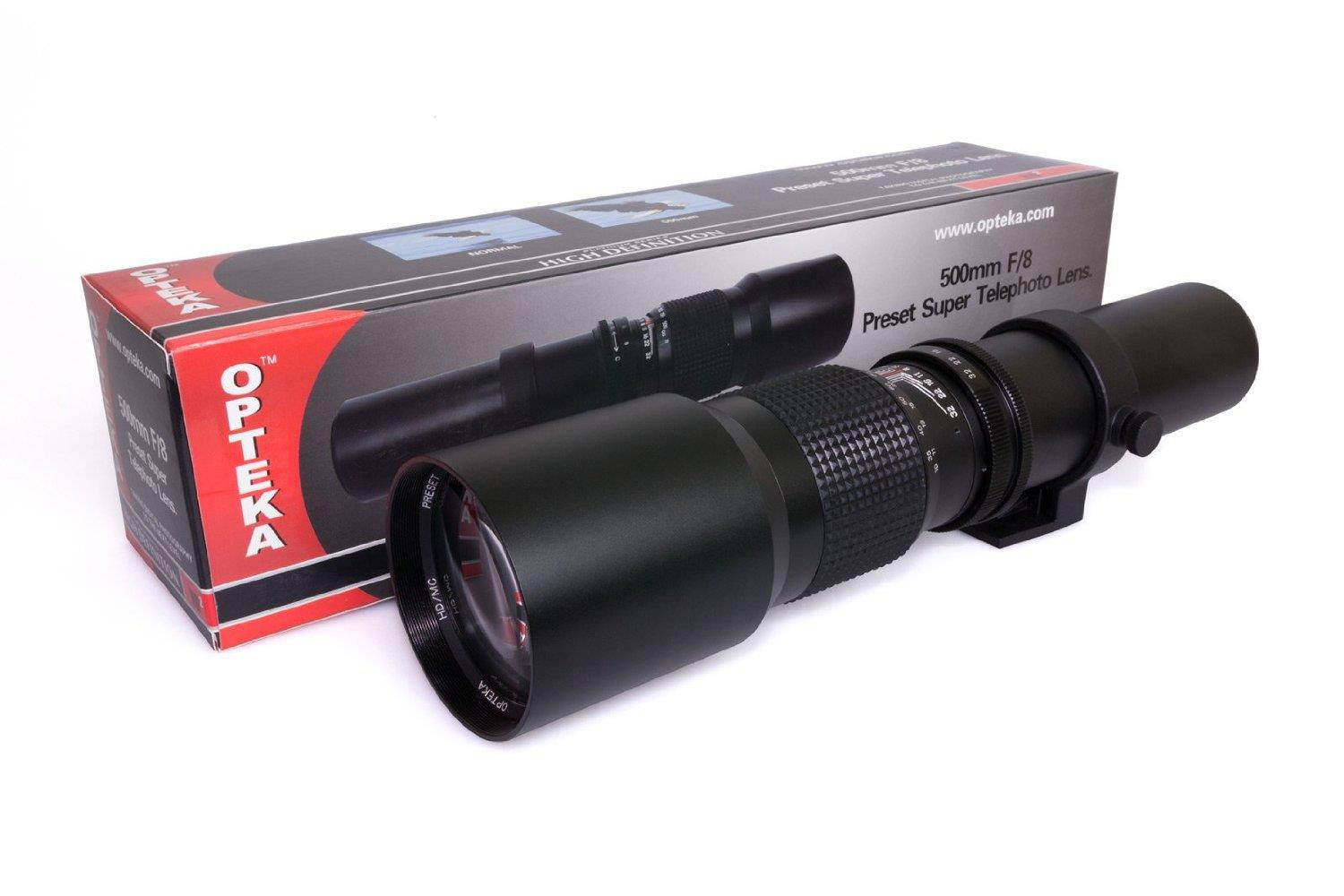 Opteka High Definition 500mm / 1000mm f/8 Preset Telephoto Lens for Nikon Digital & Film SLR Cameras
