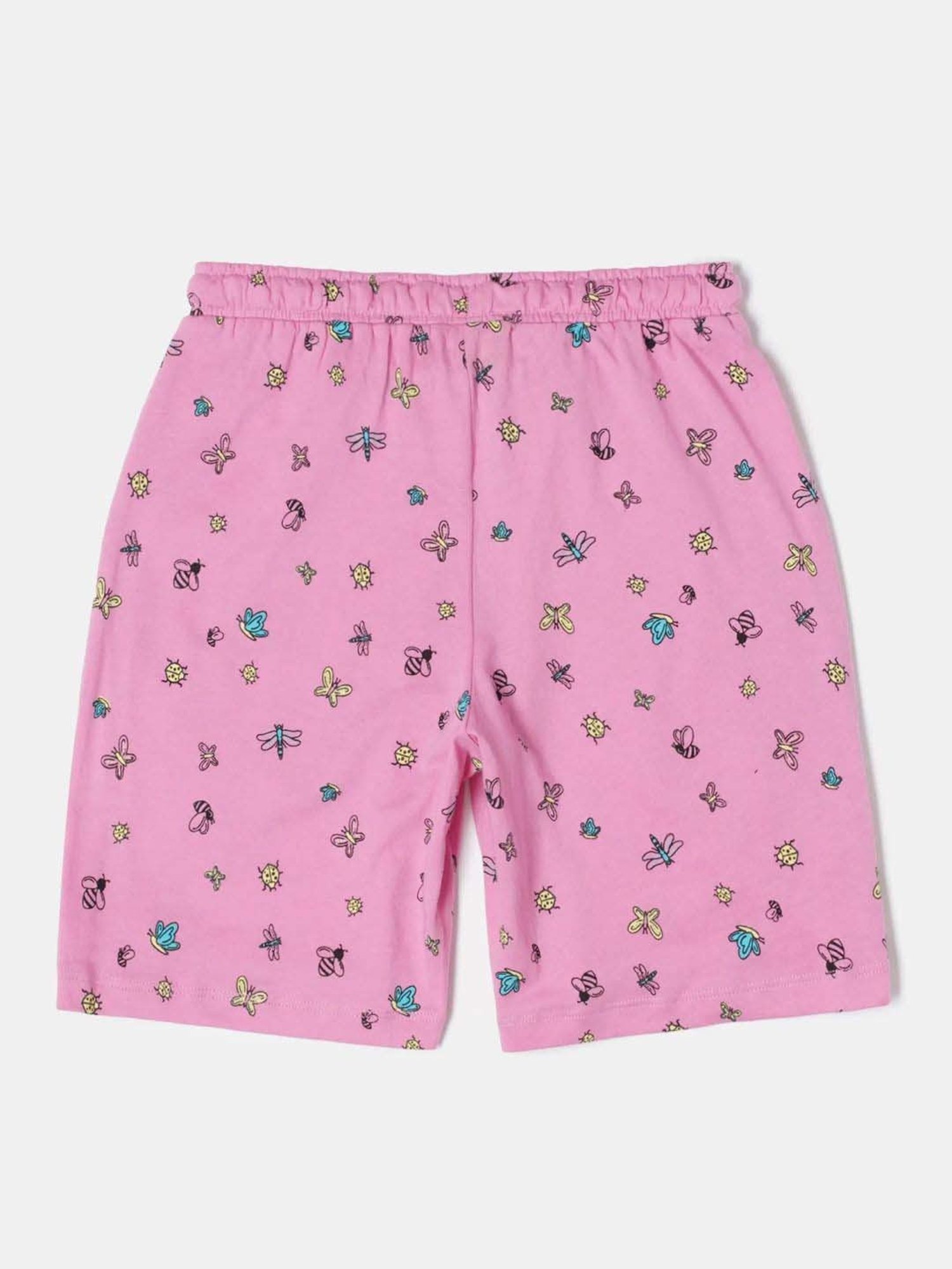 Jockey Kids Pink Cotton Printed Shorts