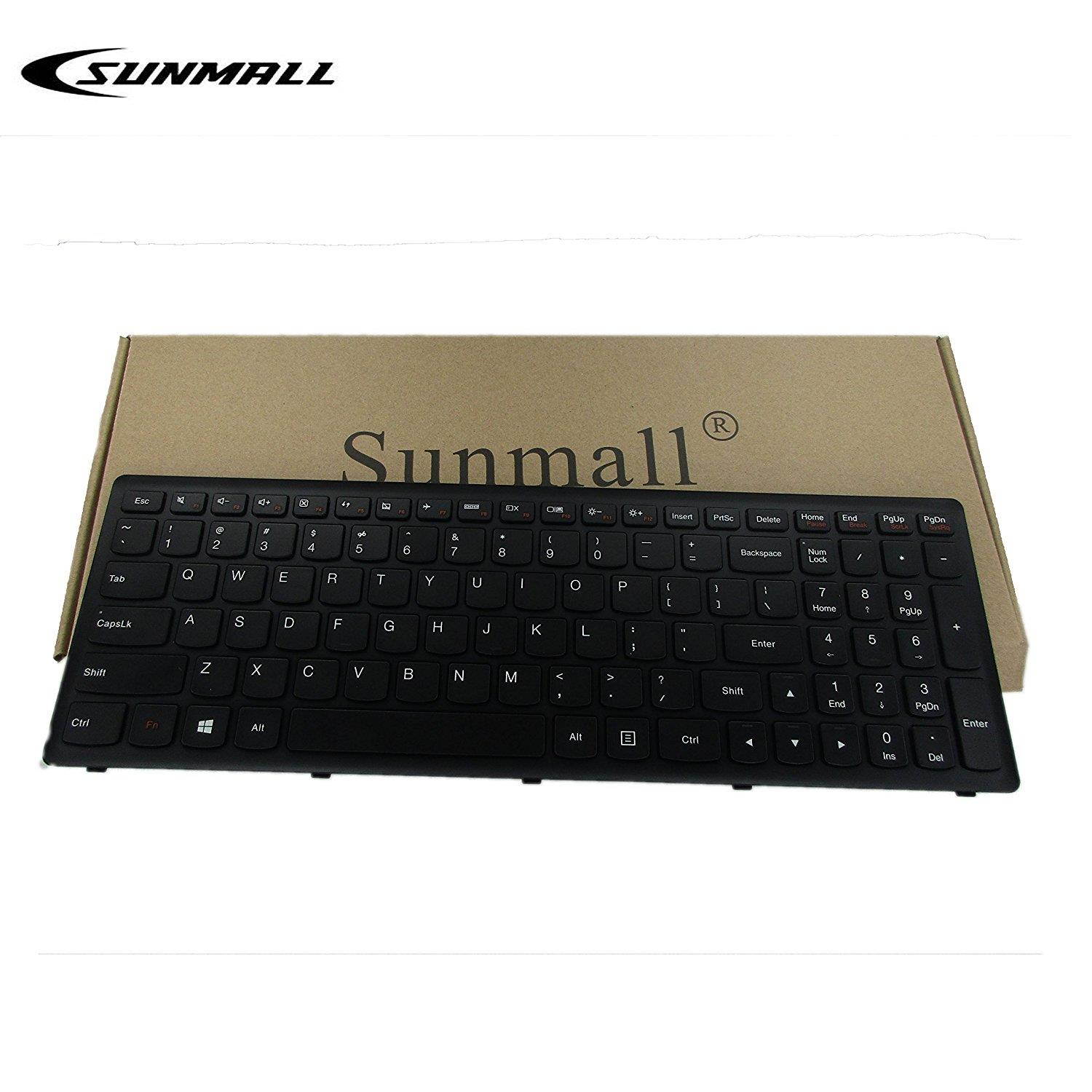 SUNMALL Keyboard replacement with Frame for Ideapad G500S G505S G510S S500 S510 S510P Z510 Z510-IFI Flex 15 Flex 15D Series Laptop US Black 25211020 25211050 MP-12U73US-686 (6 Months Warranty)