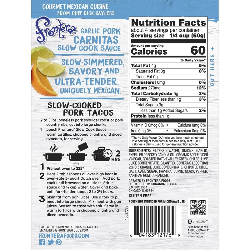 Frontera Garlicky Carnitas Slow Cook Sauce 8oz