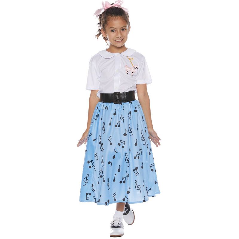 Kids' 50s Skirt Set Halloween Costume S (4-6)