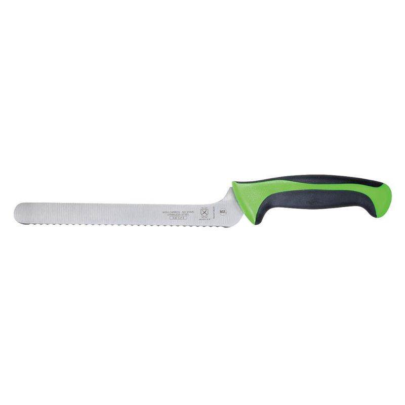 MERCER CUTLERY M22418GR Utility Knife, Offset, Wavy Edge, 8 In, Grn