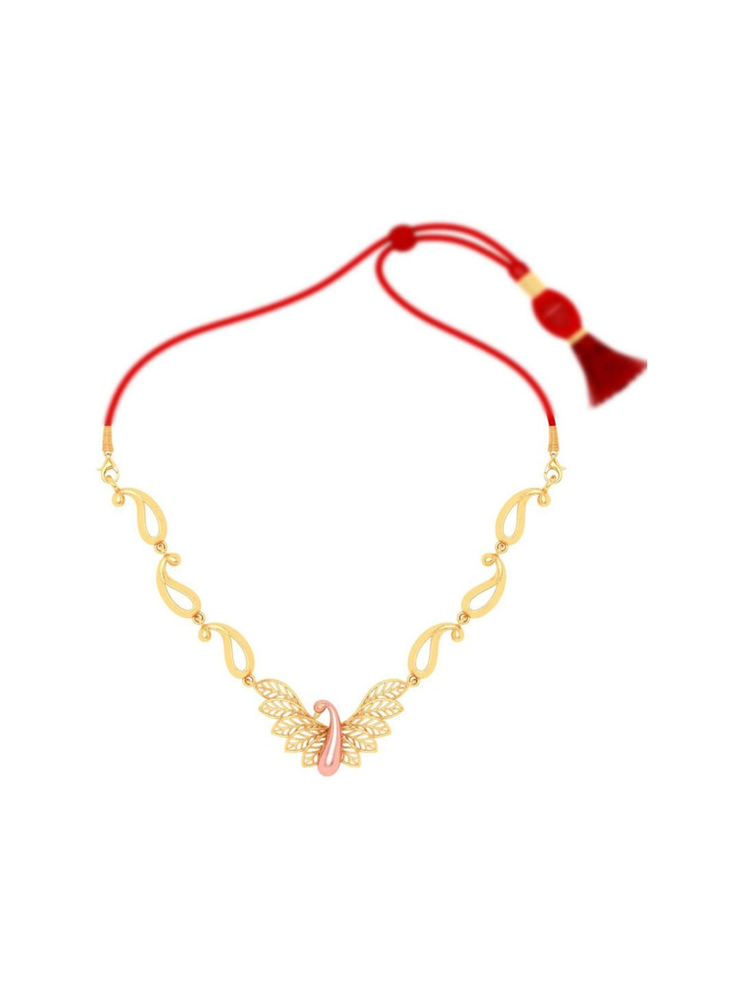 P.C. Chandra Jewellers 14k Yellow Gold Peacock Themed Enchanting Design Necklace