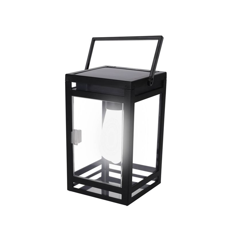 7.87" Solar Portable Outdoor Lantern Amber/White - Techko Maid