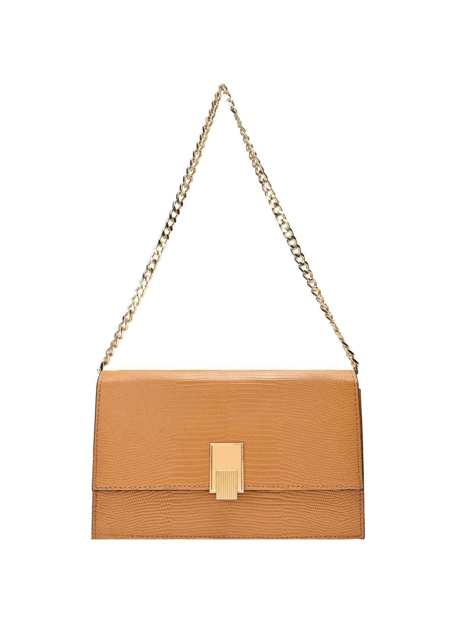 Horra Mustard Textured Shoulder Handbag