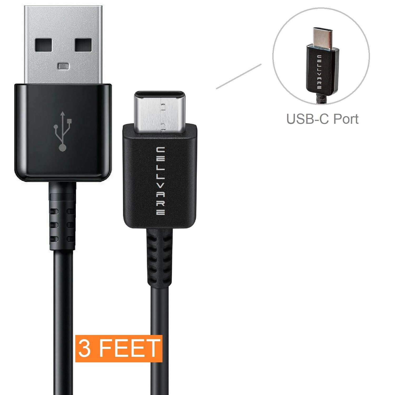 Adaptive Fast (AFC) for Samsung Galaxy S9/S9 Plus/S8/S8 Plus/Note 8 Wall Plug with Type C Cable - Black