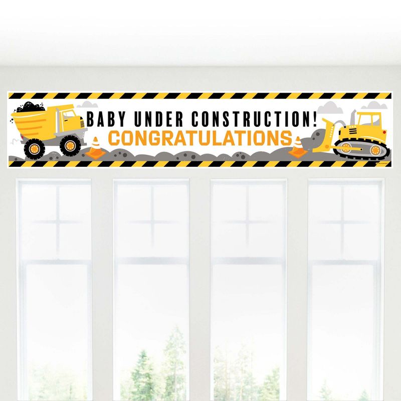 Big Dot of Happiness Dig It - Construction Party Zone - Baby Shower Decorations Party Banner