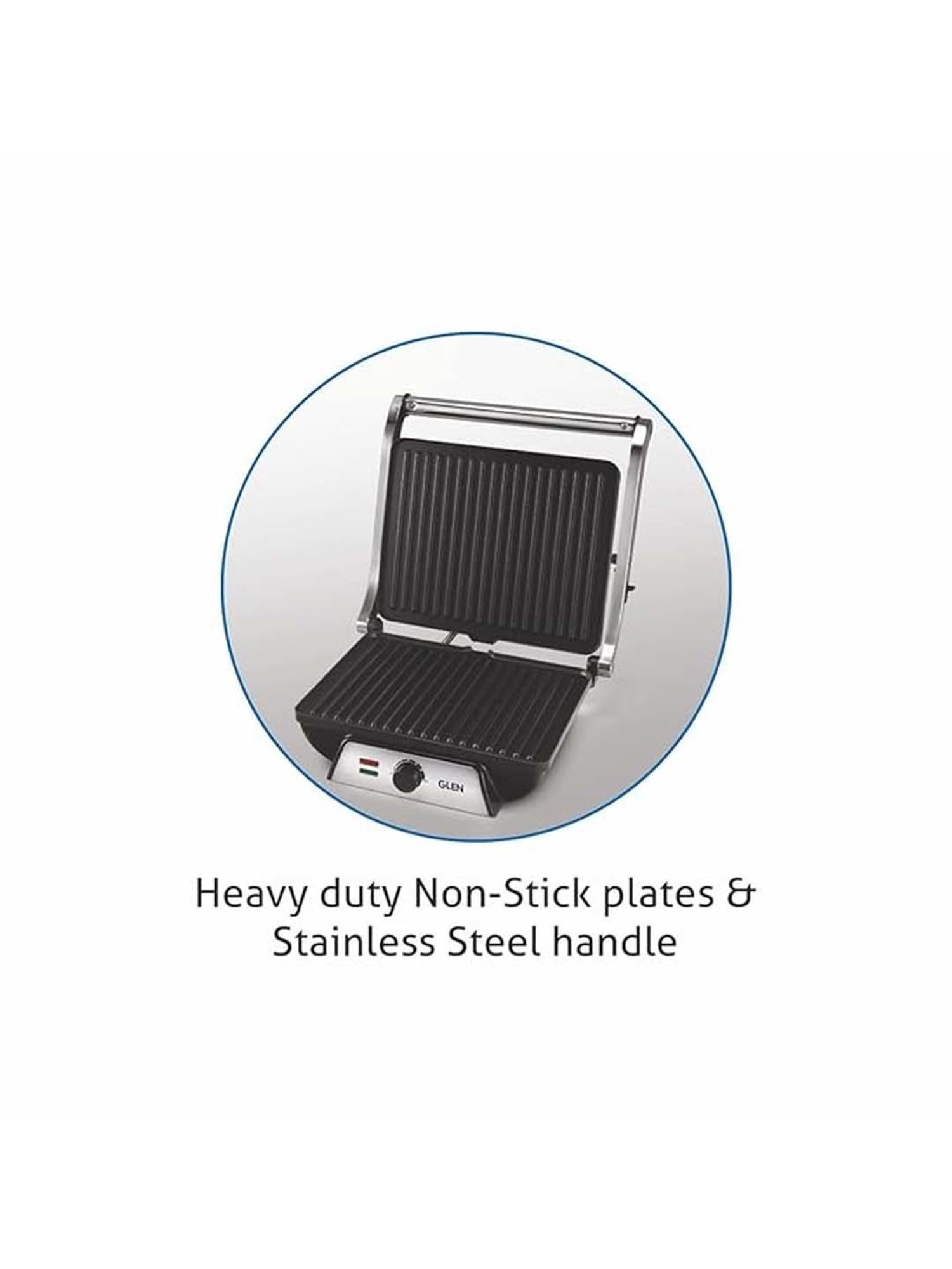 Glen 2000W Sandwich Maker with Oil Collector Tray