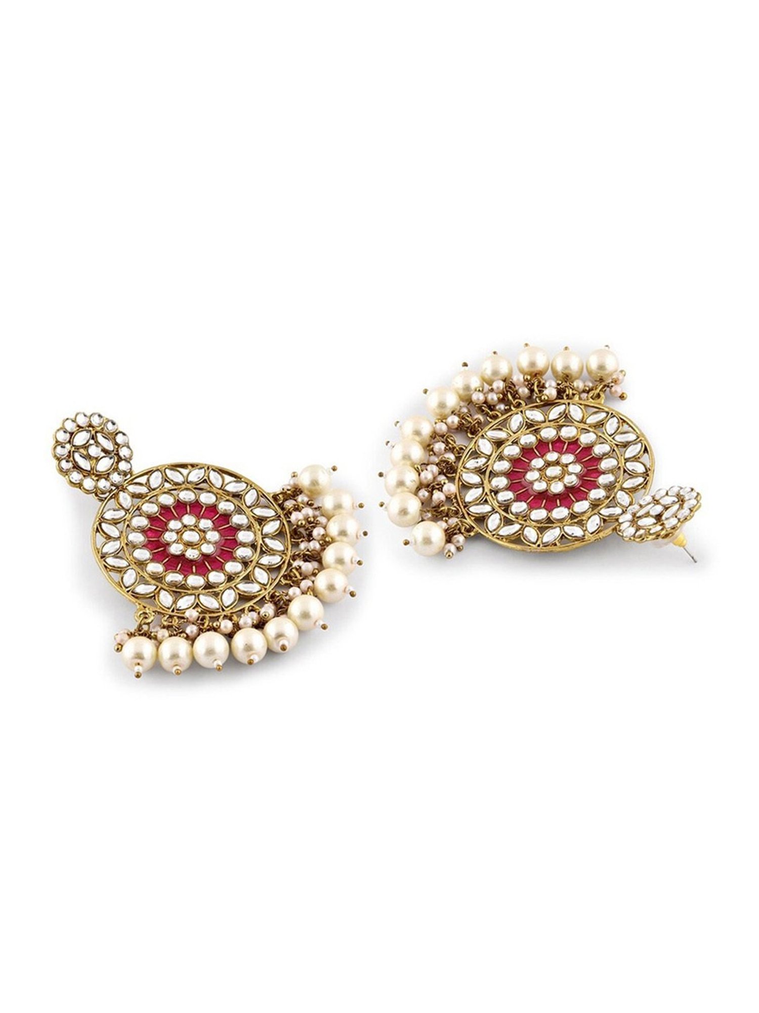 Fida Enamelled Red and Pearl White Dangler