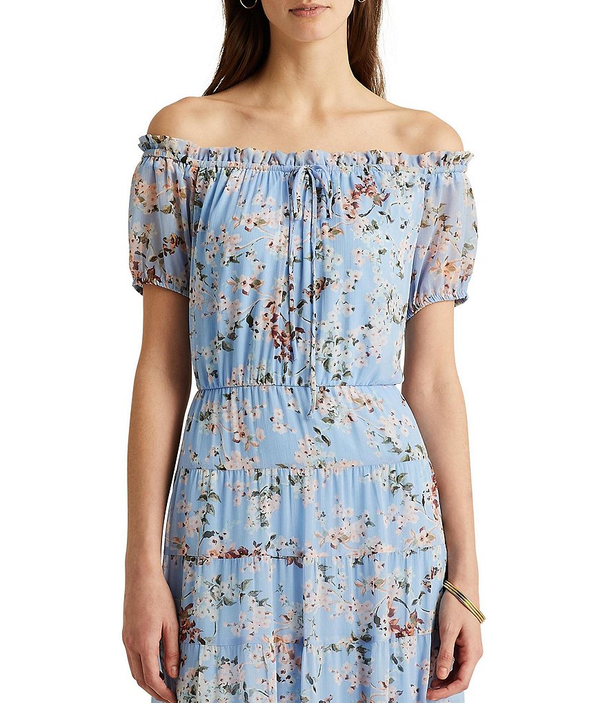 Lauren Ralph Lauren Floral Tiered Georgette Maxi Dress