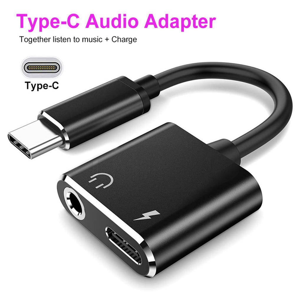 Rose Gold 2 in 1 Type-C to 3.5MM Audio Adapter Charging Port Type-C Audio Cbale AUX Adapter Cable
