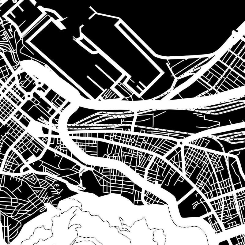 O3 Design Studio Cape Town Paper Cut Map by White 12x12 inches Paper Art