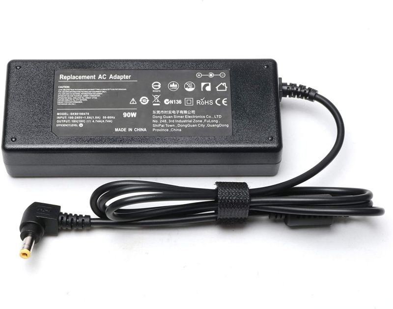 90W AC Adapter Laptop Charger for Toshiba Satellite L305 L305D L455 L505 L505D L635 L655 L655D L745 L755 L775 L855 L875 C655 C675 C850 C855 PA3714U-1ACA PA3917U-1ACA PA5177U-1ACA Power Supply Cord