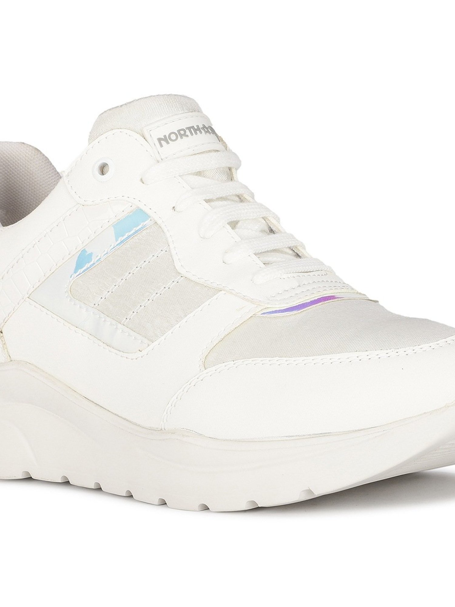 North Star by Bata Women's NASH White Ankle High Sneakers