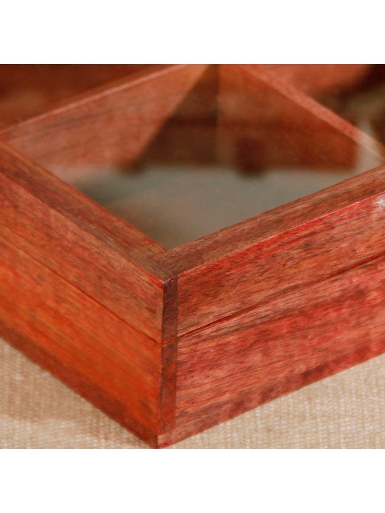 Unravel India Red Wood Utility Box - Set of 1