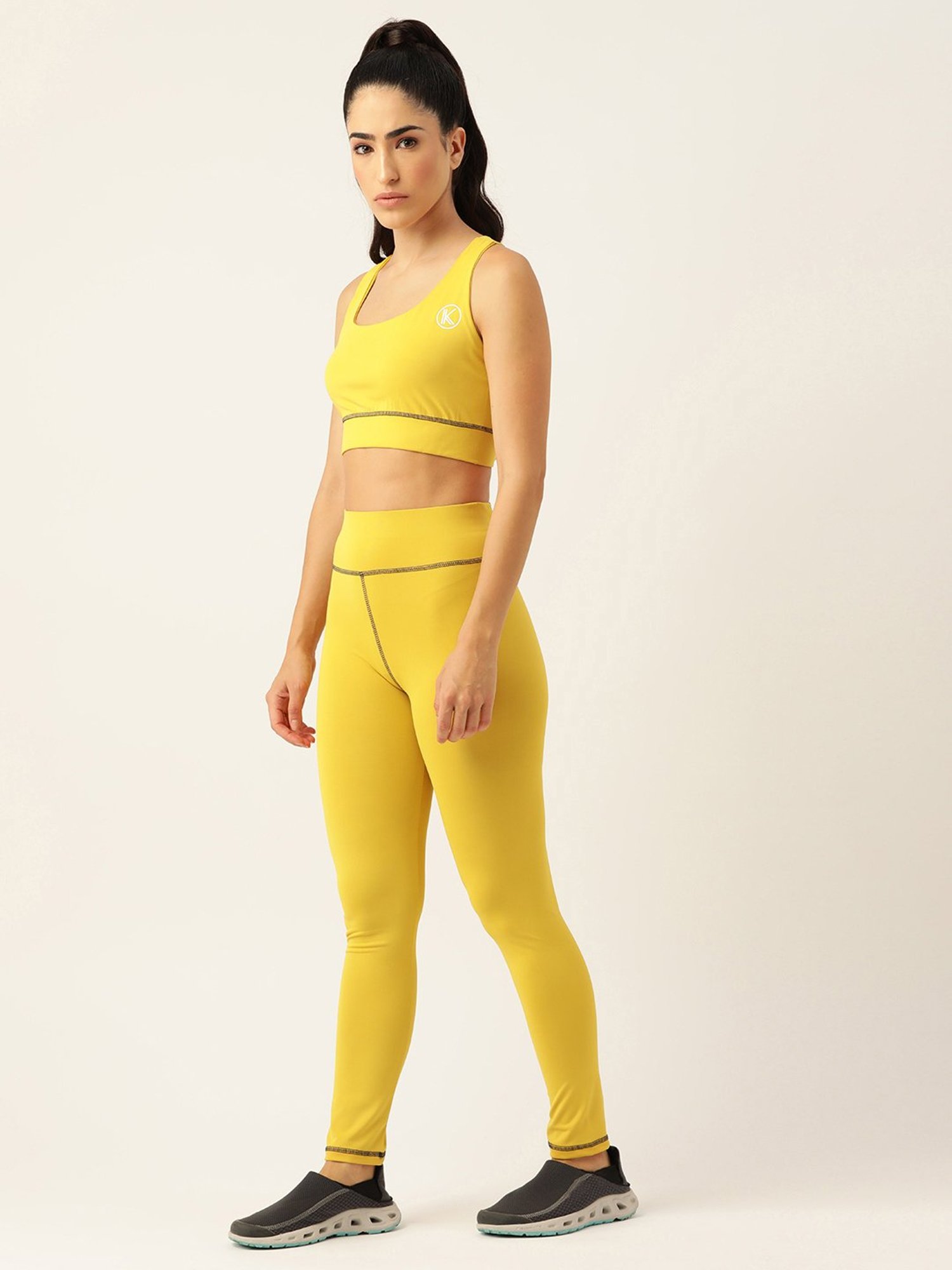 Kotty Yellow Polyester Logo Print Tracksuit