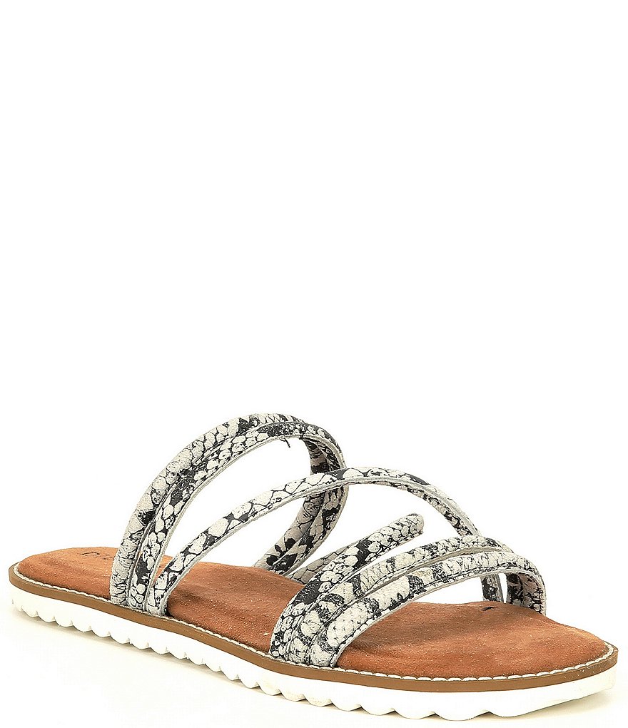 Diba True Cedar Cove Snake Print Strappy Flat Sandals