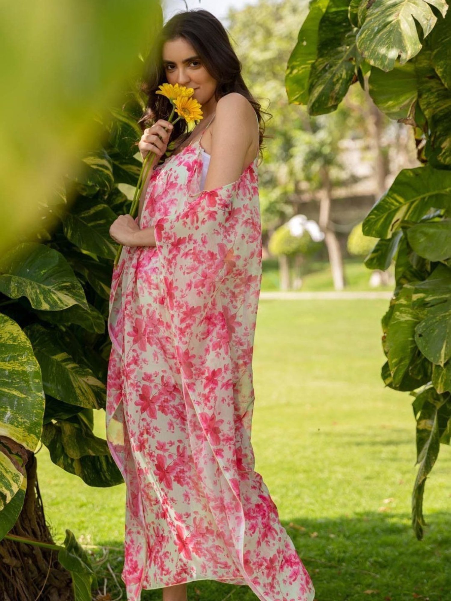 BInfinite Pink Sunshine Kaftan Dress