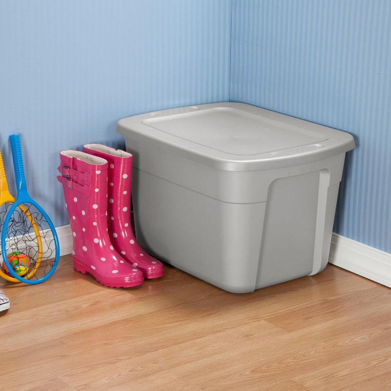 Homz 64 Quart Secured Seal Latch Extra Large Single Clear Stackable Storage Container Tote with Blue Lid for Home, Garage, or Basement (2 Pack)