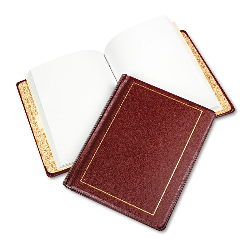 Wilson Jones Looseleaf Minute Book Red Leather-Like Cover 250 Unruled Pages 8 1/2 x 11 039611