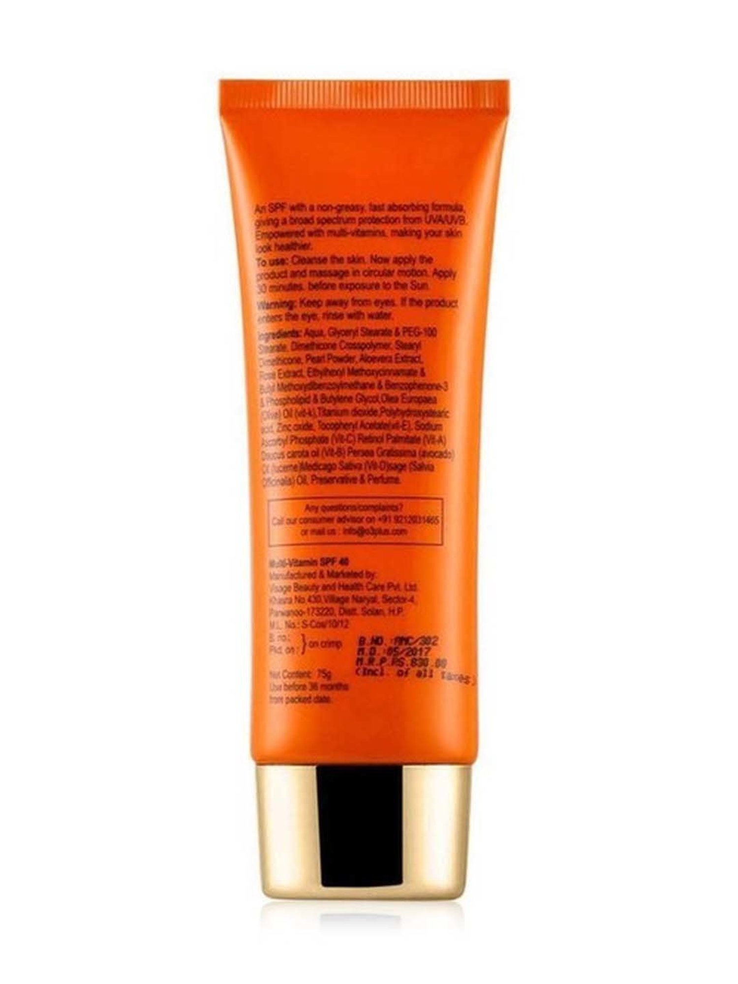 O3+ Age lock SPF 40 Multivitamin with Flower & Herb Extract - 75 gm