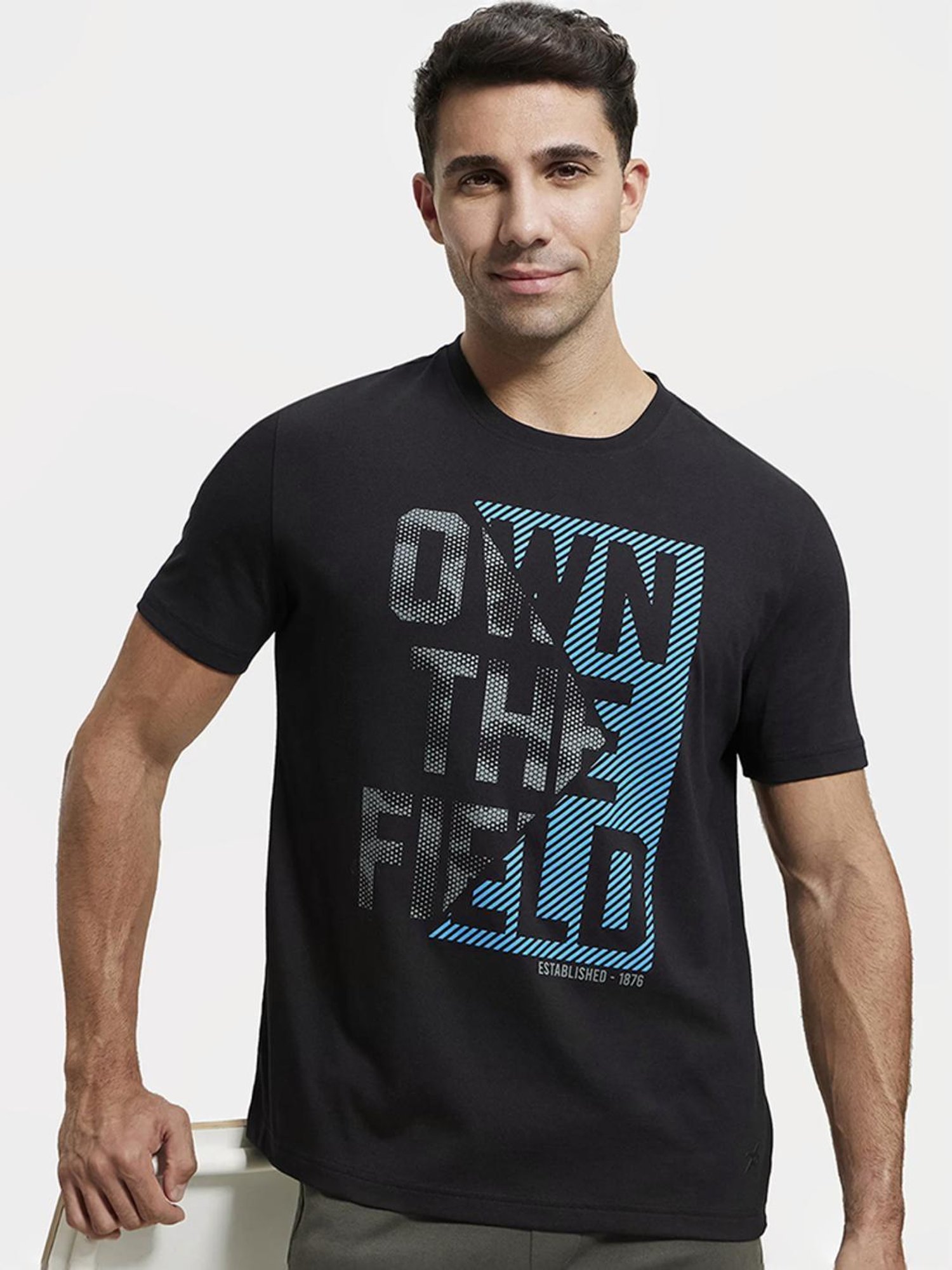 Jockey 2718 Men's Super Combed Cotton Rich Graphic Printed Round Neck T-Shirt (Prints May Vary)