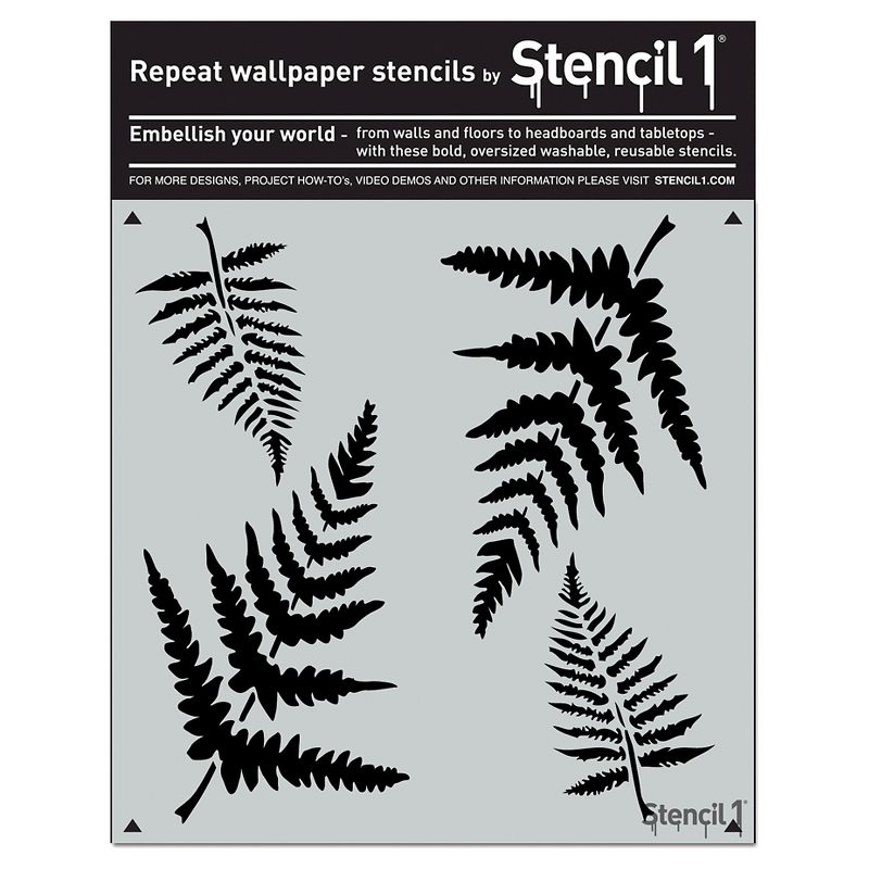 Stencil1 Fern Repeating - Wall Stencil 11" x 11"
