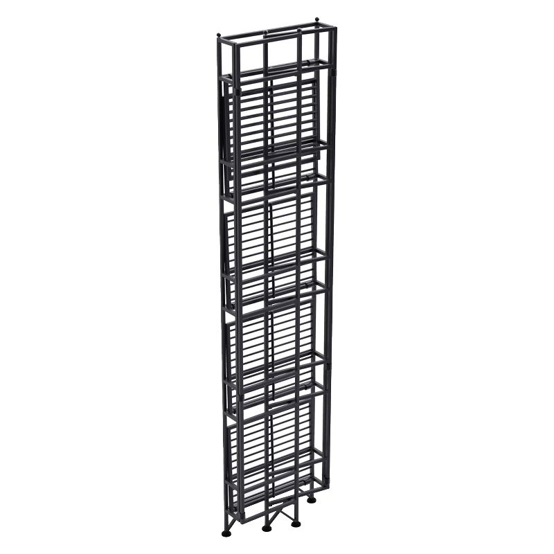 57.75" 5 Tier Folding Metal Shelf Black - Breighton Home