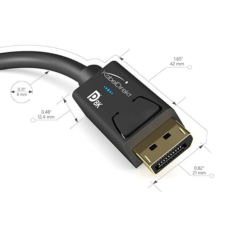 8K DisplayPort Cable Version 14 VESA Certified Supports 8K 60 Hz 4K 120 Hz HBR3 DSC HDR10 DP8K 3 feet