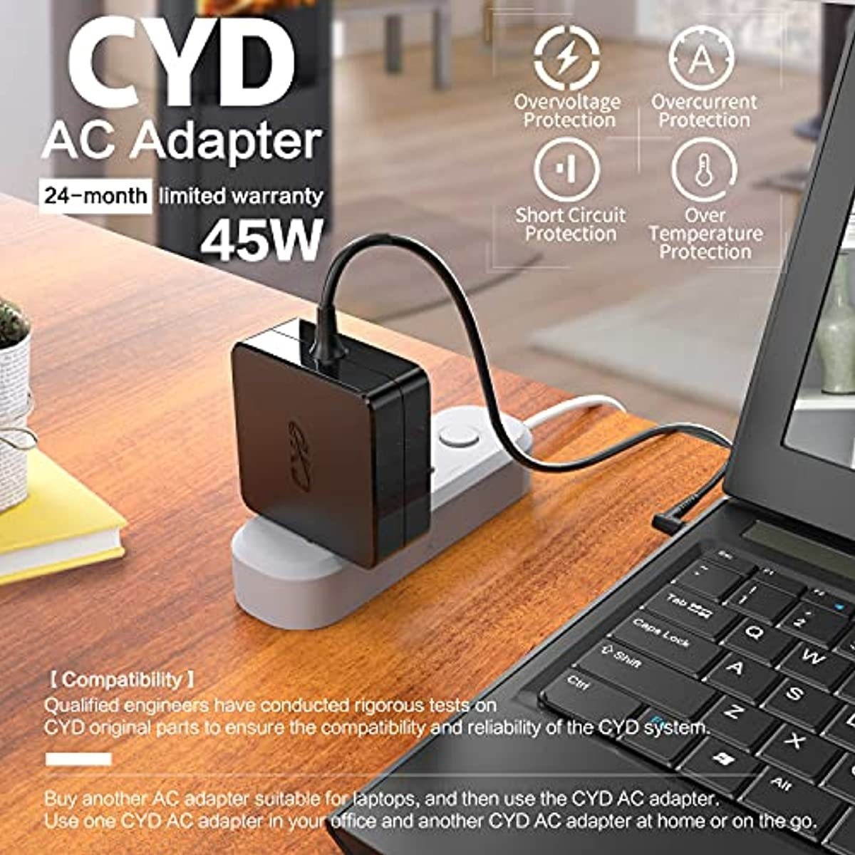 CYD 20V 2.25A 45W PowerFast Replacement for Laptop-Charger Lenovo-Thinkpad ADLX45DLC2A ADLX45NCC3A ADLX45NDC3A ADLX45NCC2A ADLX45NLC2A Ideapad 0B47030 0C19880 0A36258 45N0289 Power-Cord