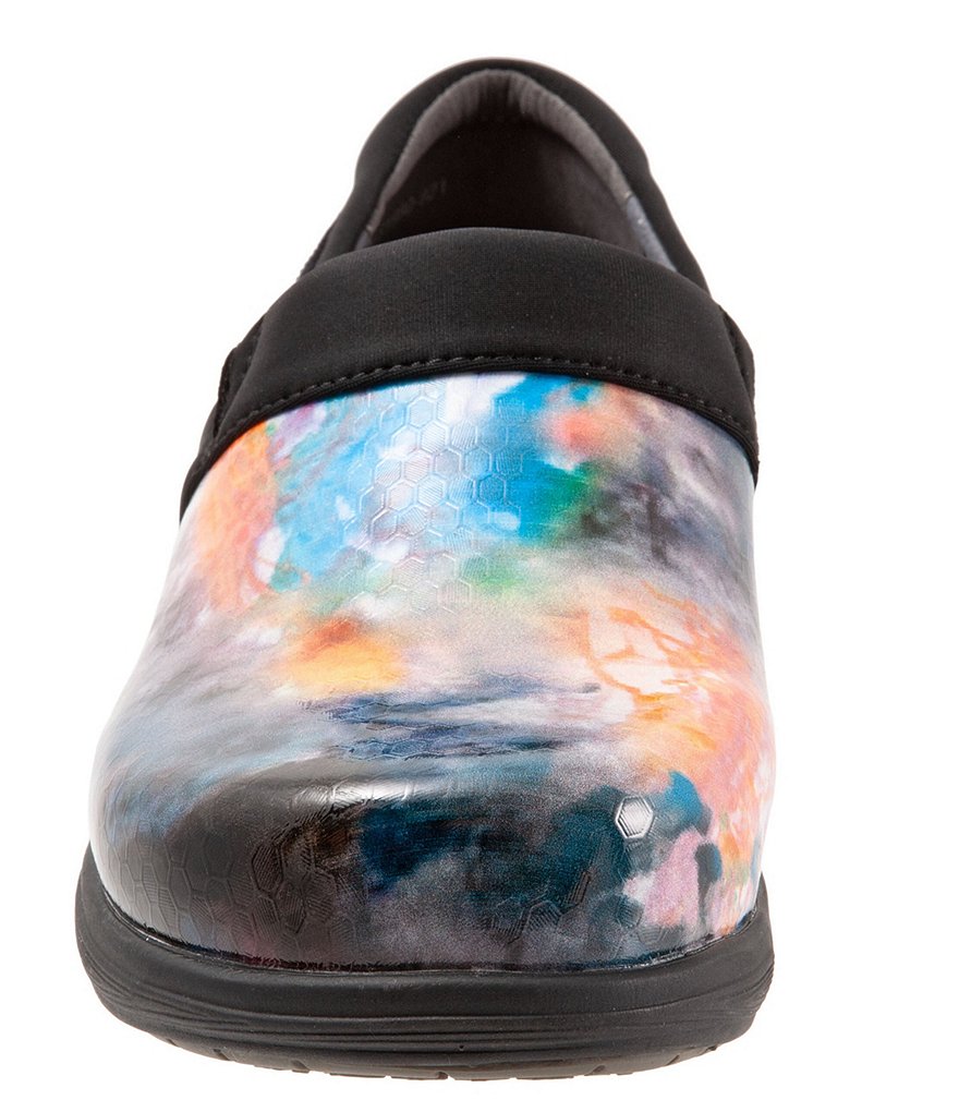 SoftWalk Meredith Sport Watercolor Print Leather Slip-On Clogs
