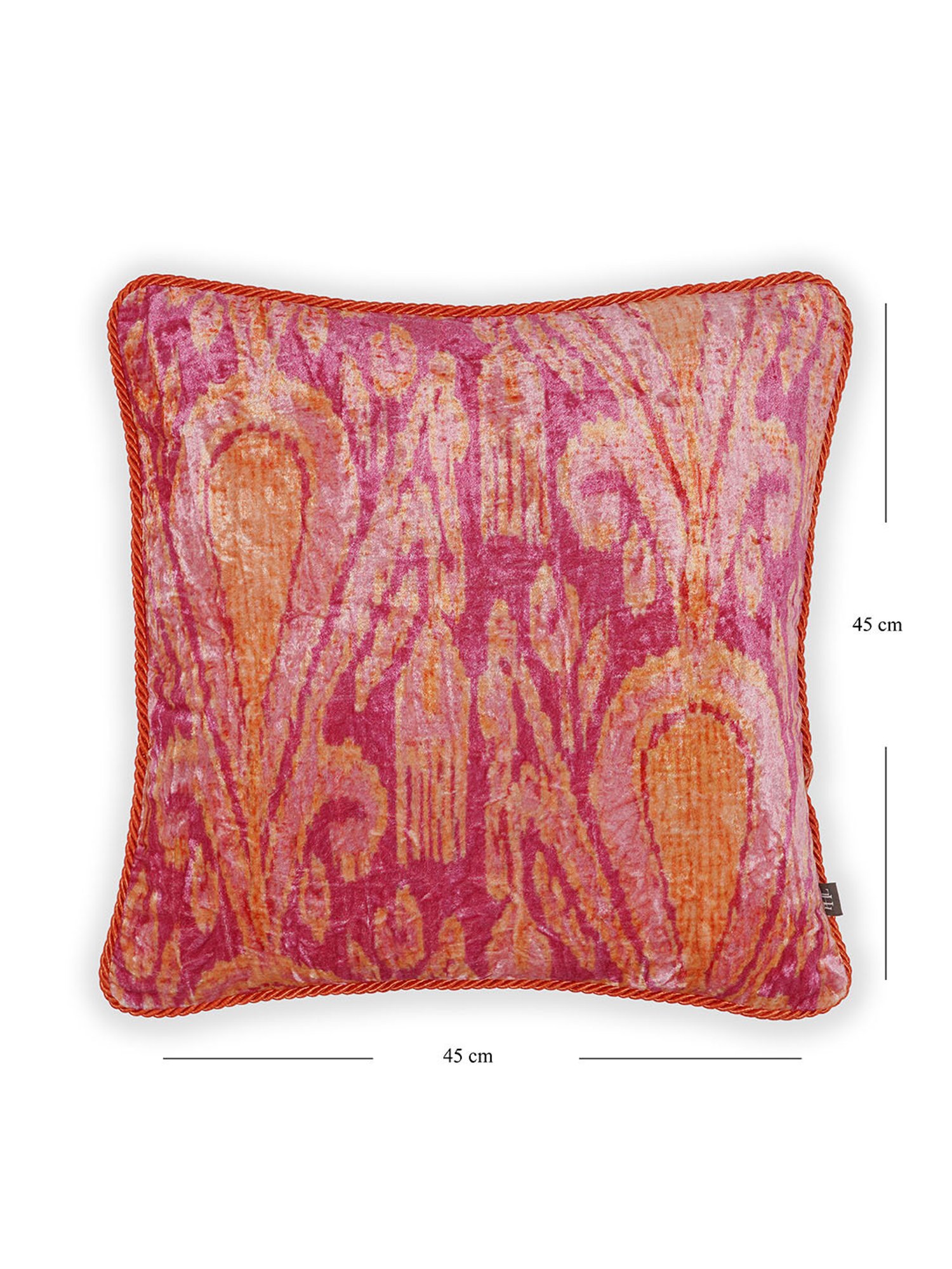 Pure Home and Living Orange Cotton Abstract Cushion Cover