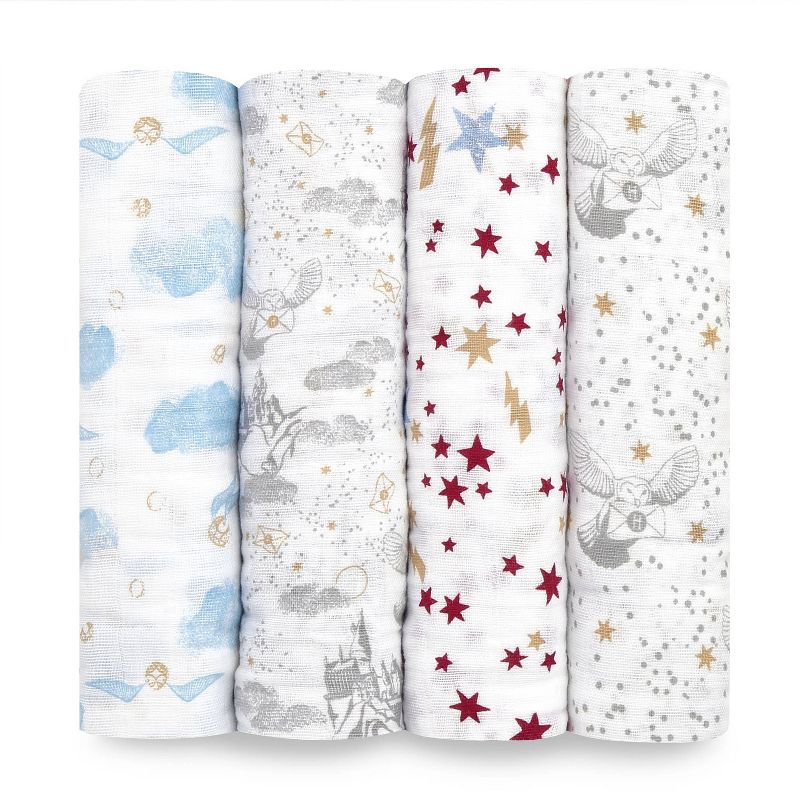 aden + anais Muslin Swaddle Blankets Harry Potter Iconic - 4pk