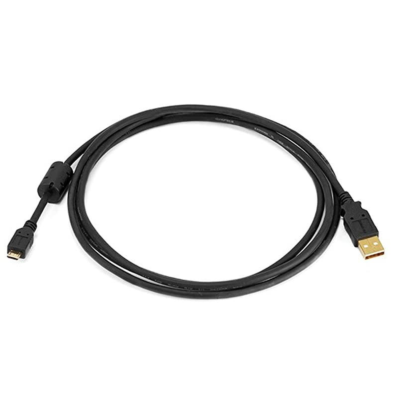 6Feet USB 20 A Male to Micro 5pin Male 2824AWG Cable with Ferrite Core Gold Plated 105458Black