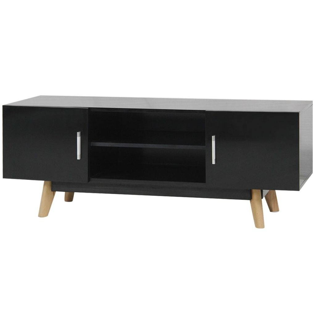 vidaXL TV Stand 47.2" Cabinet Unit Entertainment Media Center High Gloss Black
