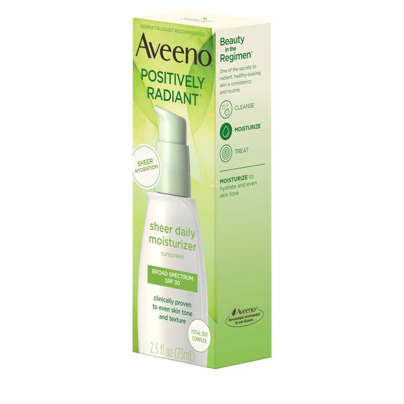 Aveeno Positively Radiant Sheer Daily Moisturizing Lotion - Dry Skin - SPF 30 - 2.5 fl oz