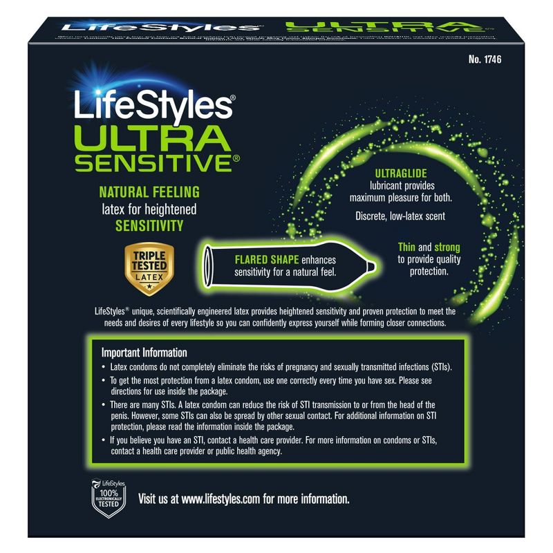 LifeStyles Ultra Sensitive Lubricated Latex Condoms - 40ct