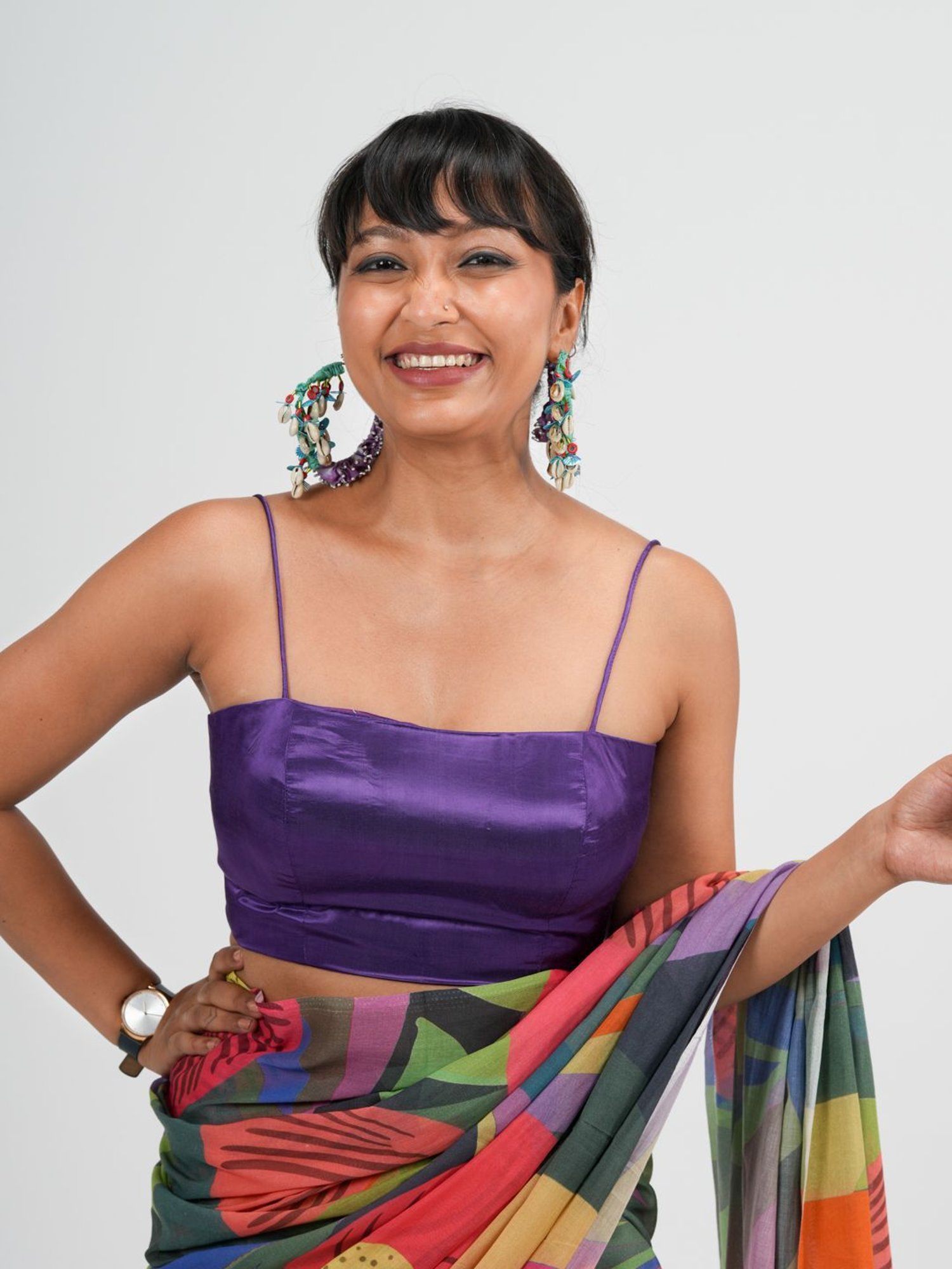 Suta Purple Sleeveless Blouse