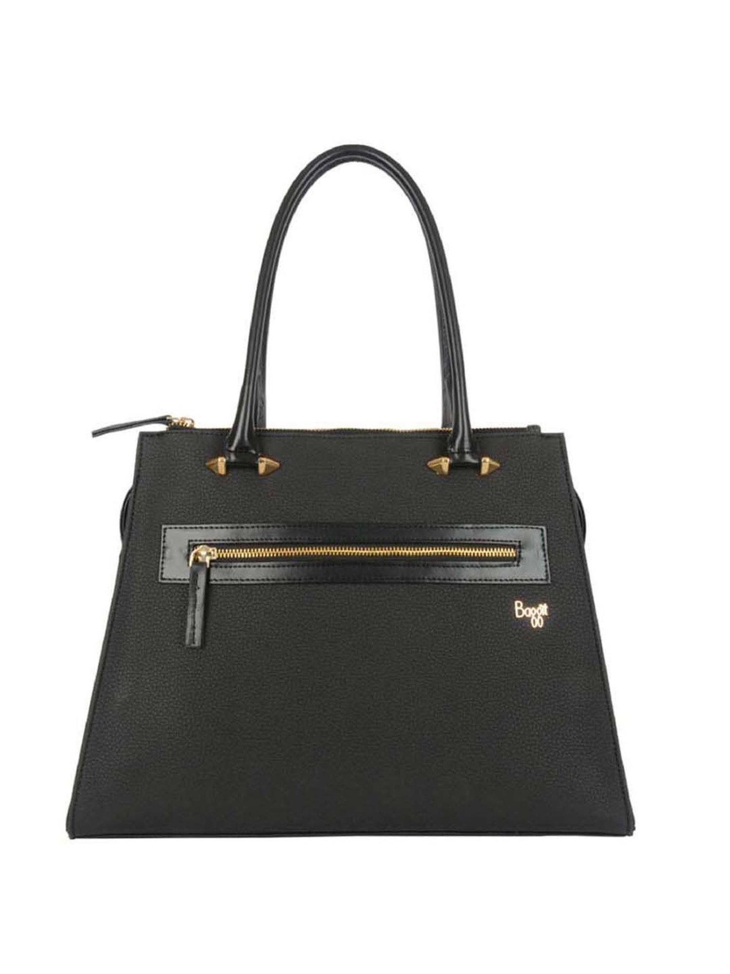 Baggit Black PVC Solid Tote Handbag