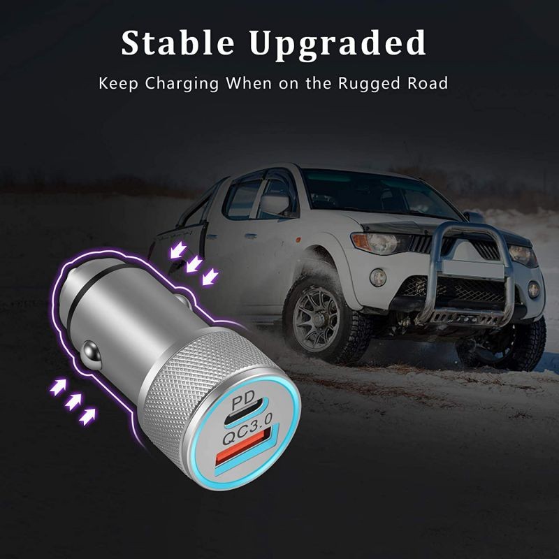 iPhone USB C Car Charger, WHIRELEAST 20W Dual Port Fast Car Charger Adapter with 3FT USB C to Lightning Cable for iPhone 12/12 Pro Max/Mini, 11/XR/XS/8/Plus, AirPods, iPad, More